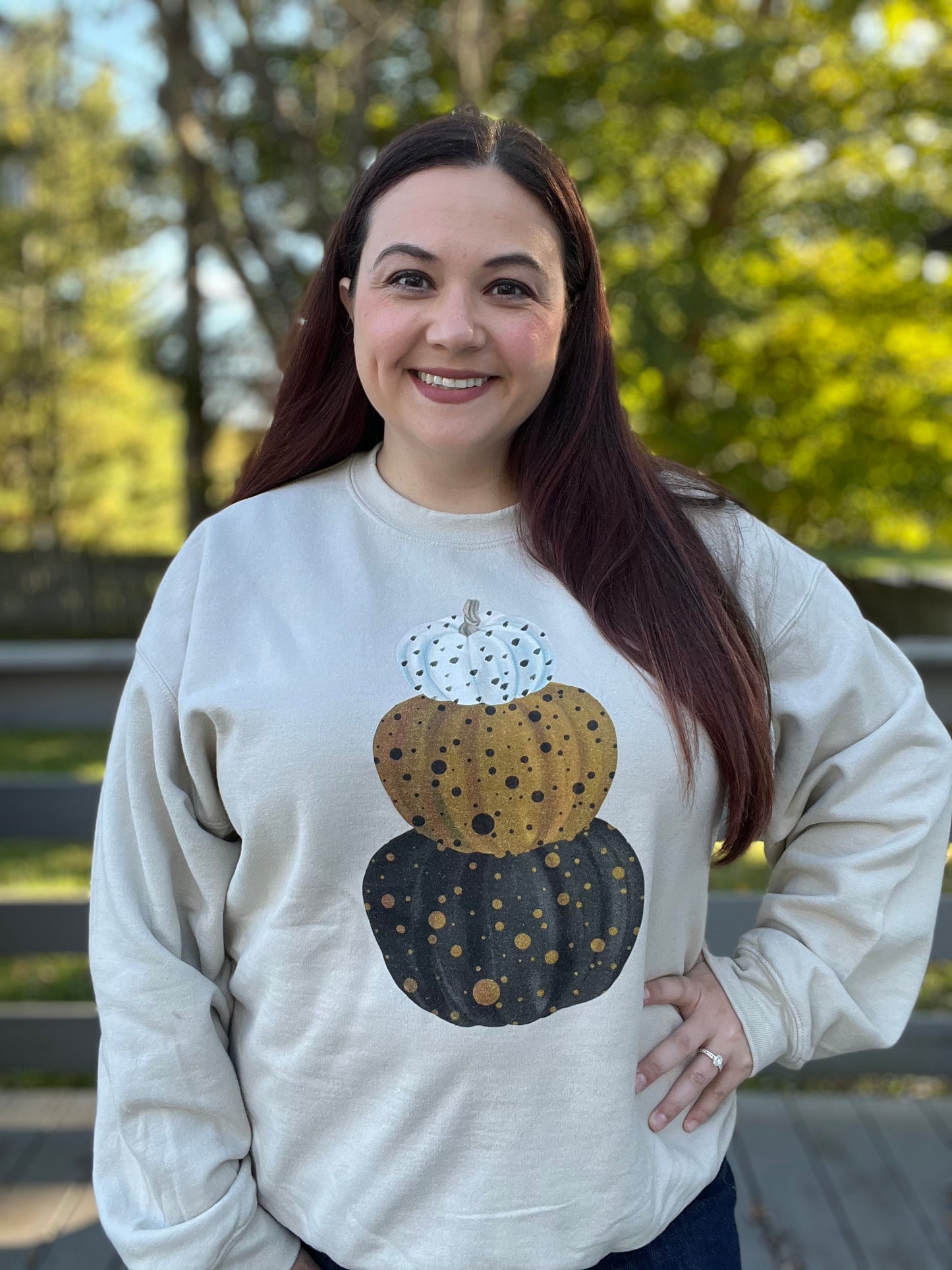Stacked Spotted Pumpkins Sweatshirt