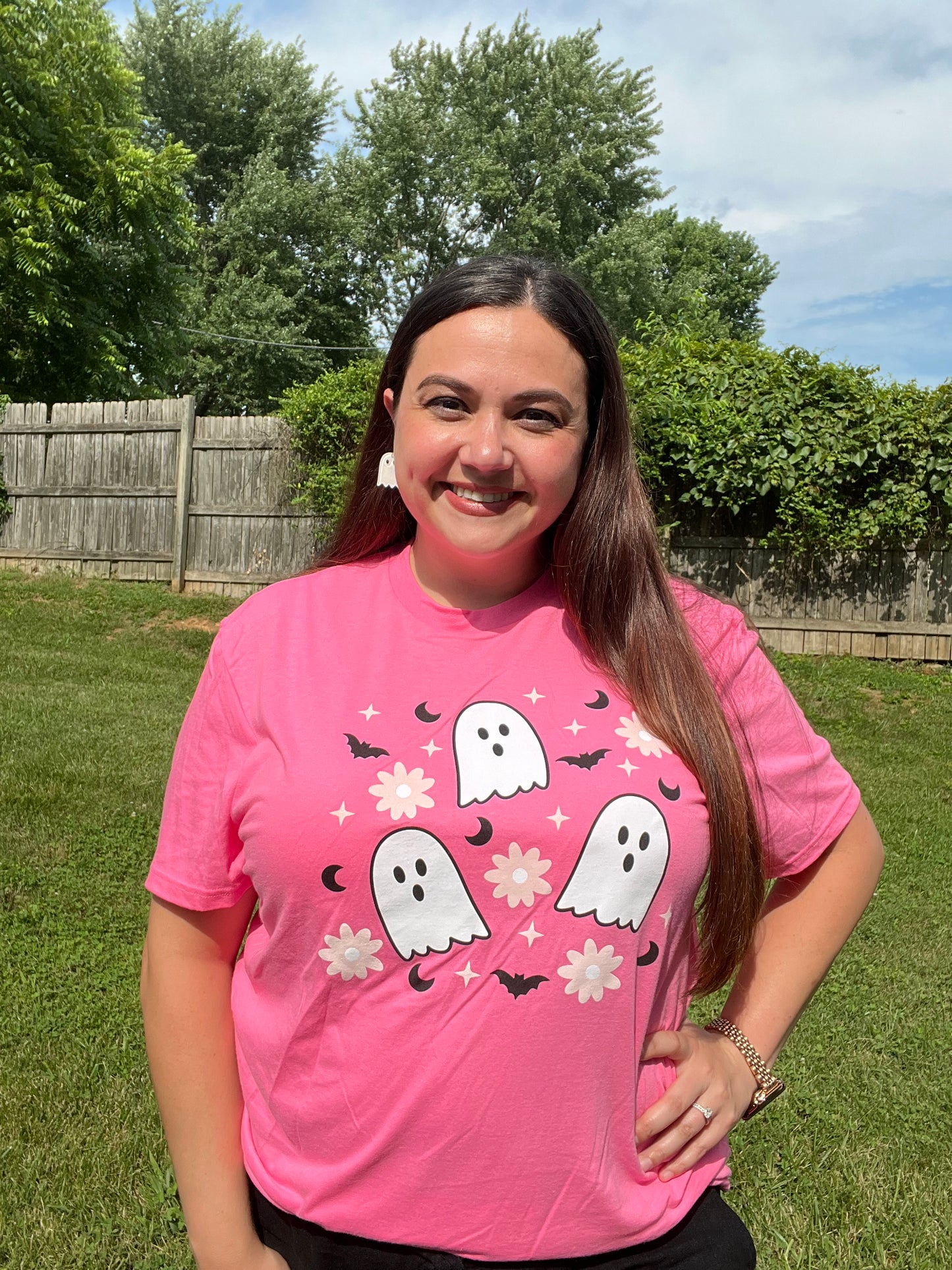 Retro Ghost and Bats Graphic Tee