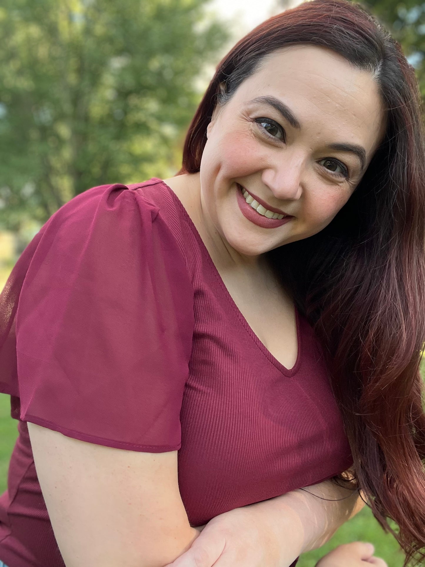 “Red Dahlia” Blouse