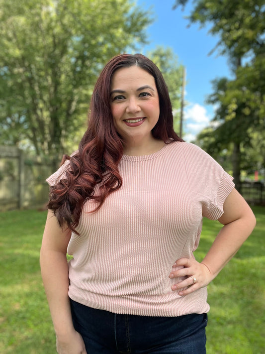 âSepia Roseâ Ribbed Top