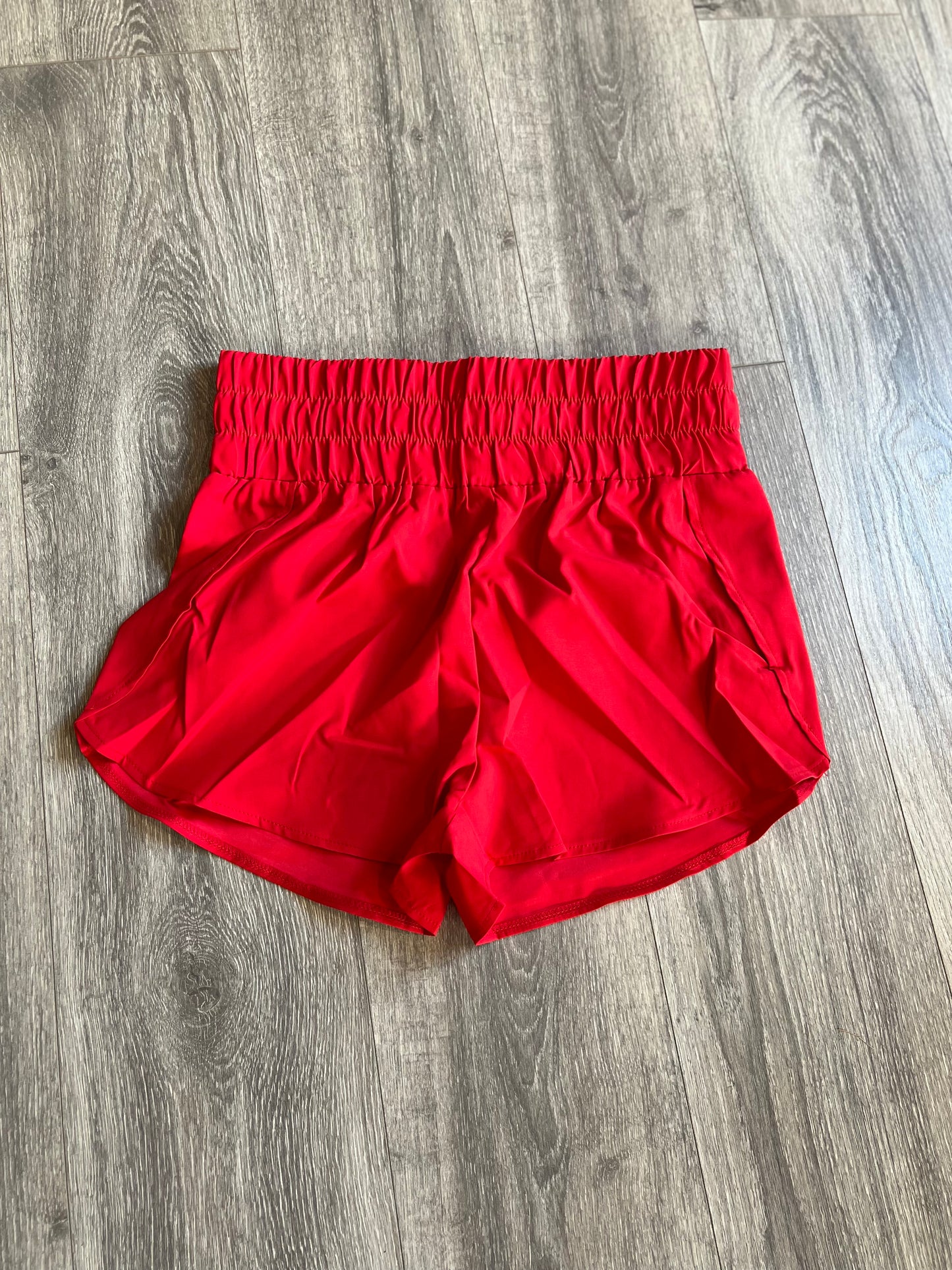 Red High Waisted Shorts