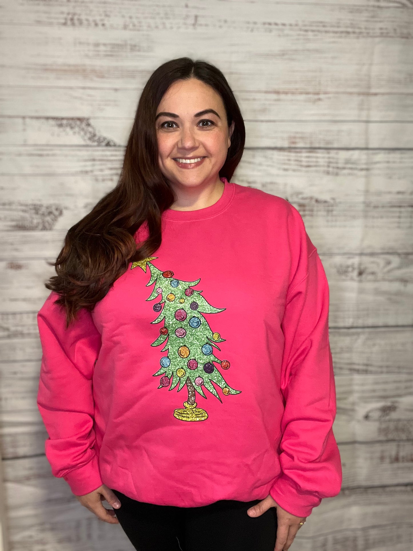 Glitter Tilted Tree Sweatshirt