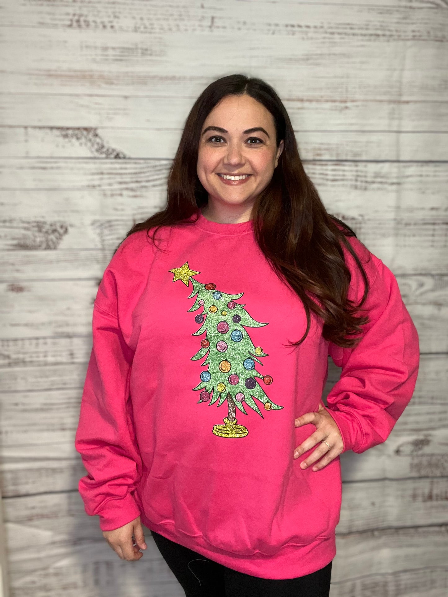 Glitter Tilted Tree Sweatshirt