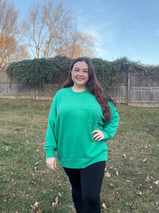 Kelly Green “Oh so soft” Oversized Sweater