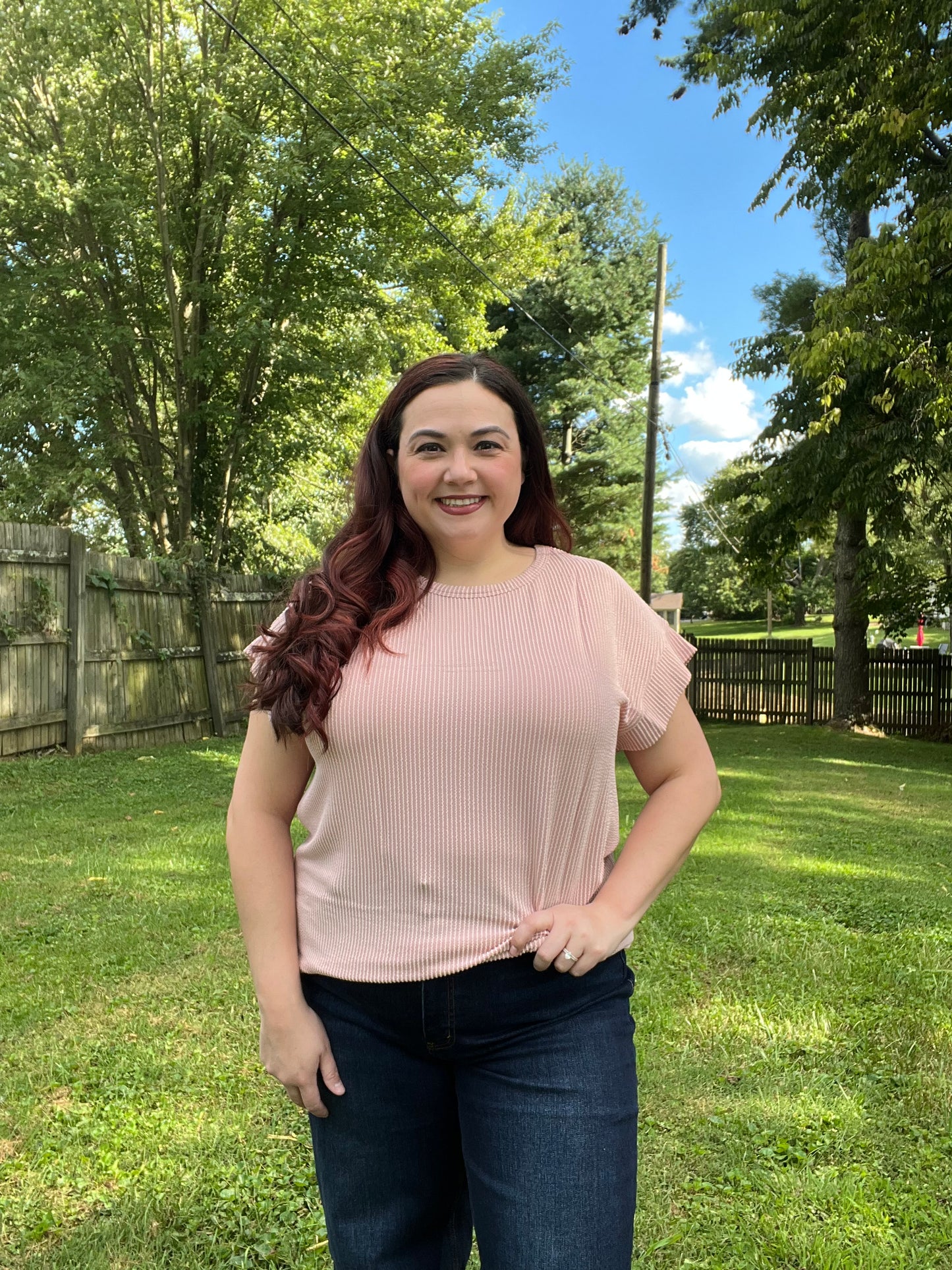 “Sepia Rose” Ribbed Top