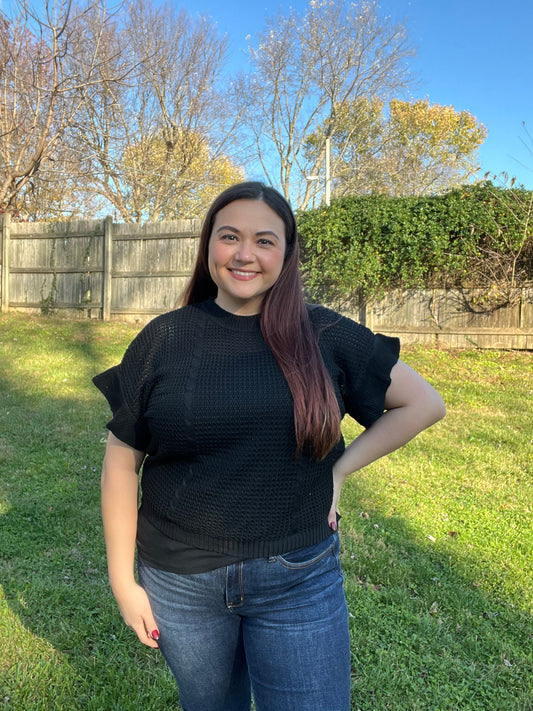 âMidnight Rufflesâ Knit Sweater