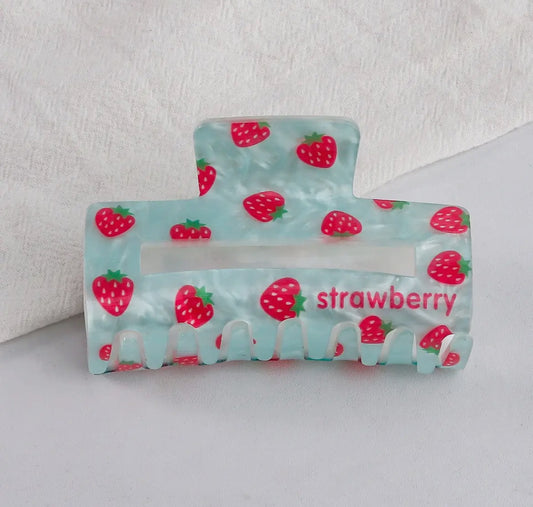 Strawberry Rectangle Claw Clip