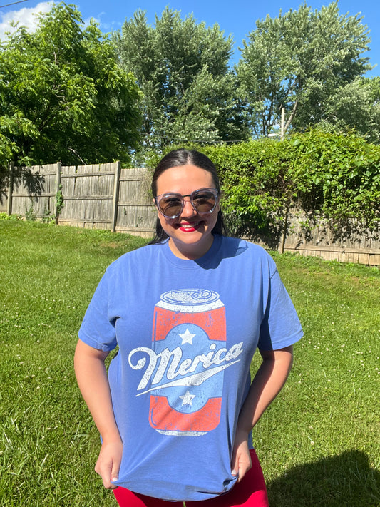 “Merica” Can Graphic Tee