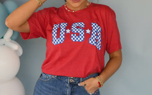 Checkered USA Tee