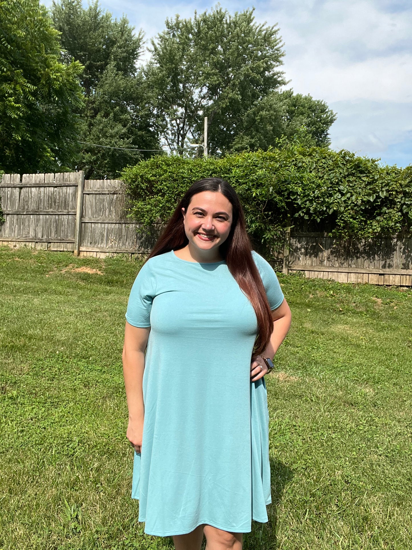 Dusty Teal Shirt Dress