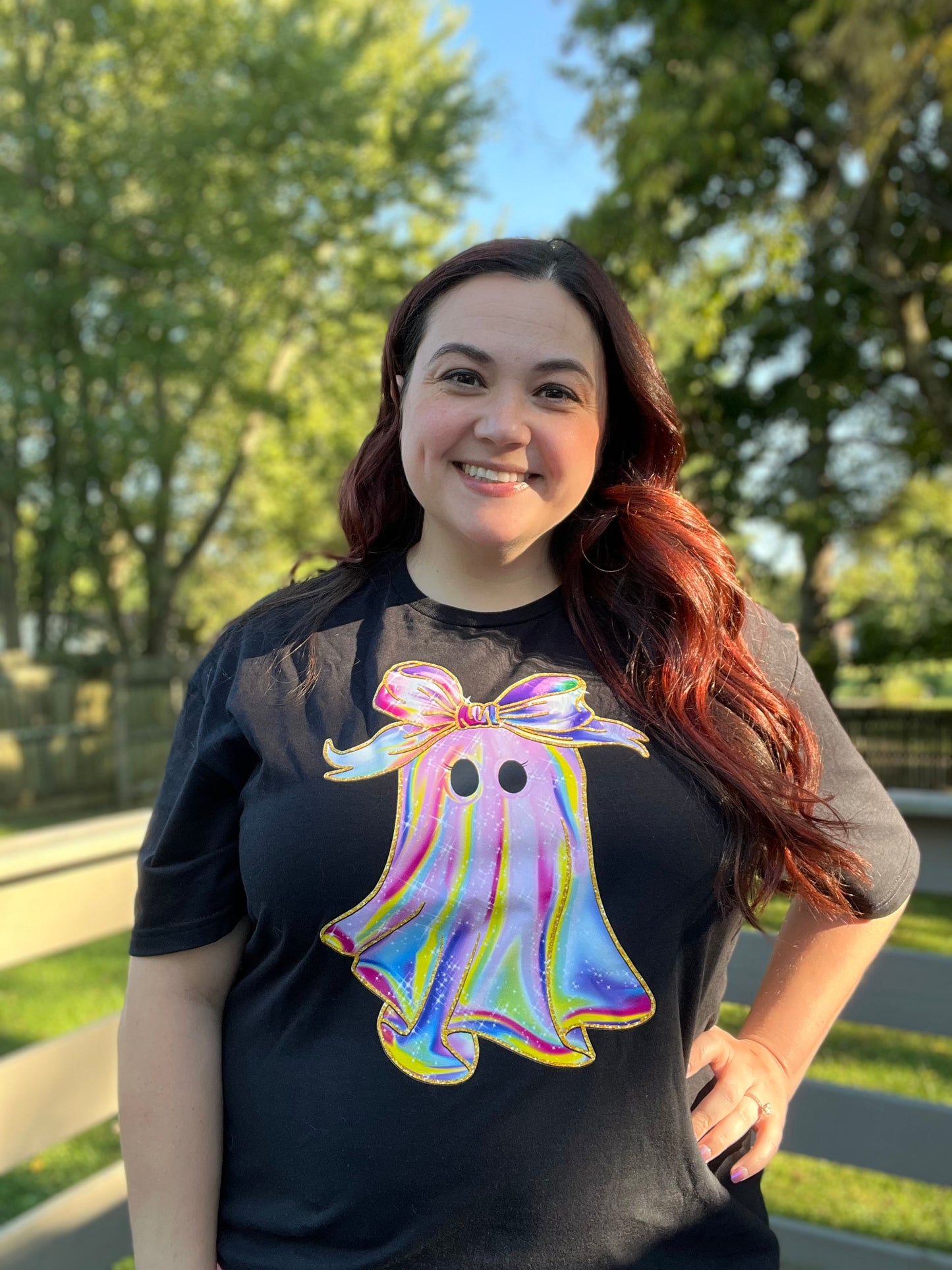 Colorful Ghost Girly Tee