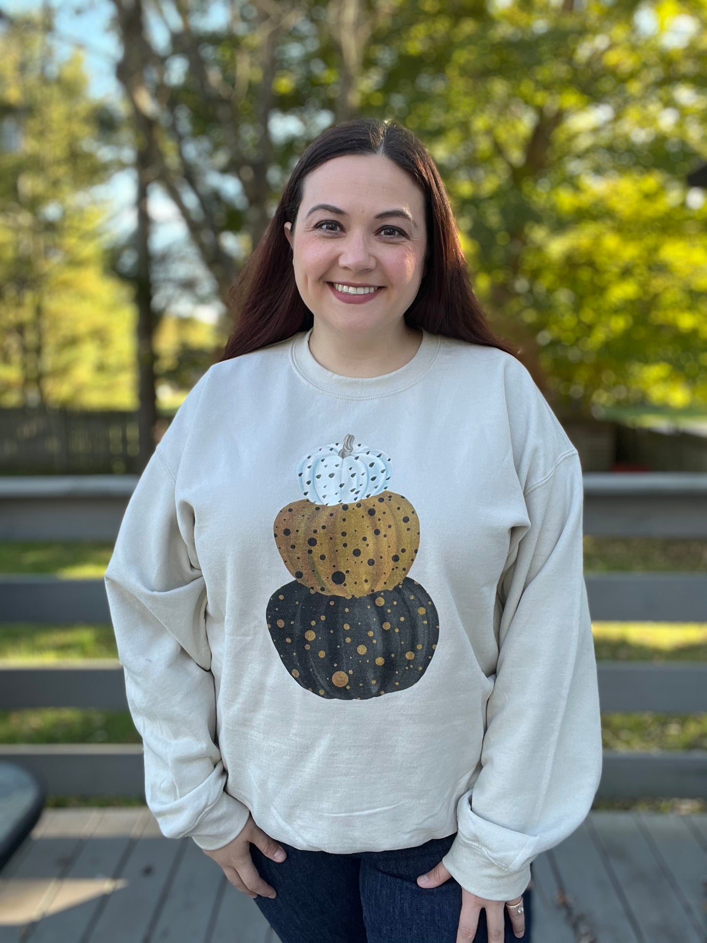 Stacked Spotted Pumpkins Sweatshirt
