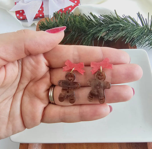 Bow Gingerbread Girl Earrings