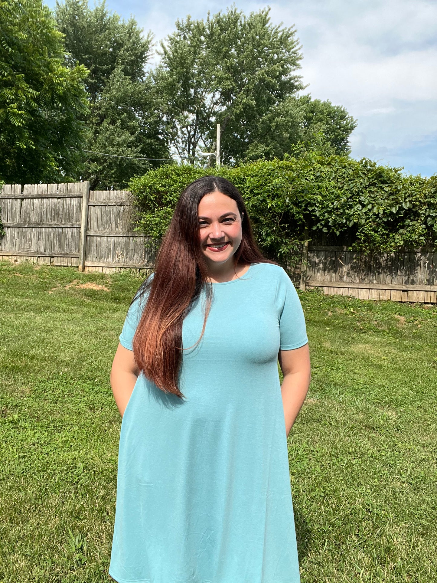 Dusty Teal Shirt Dress