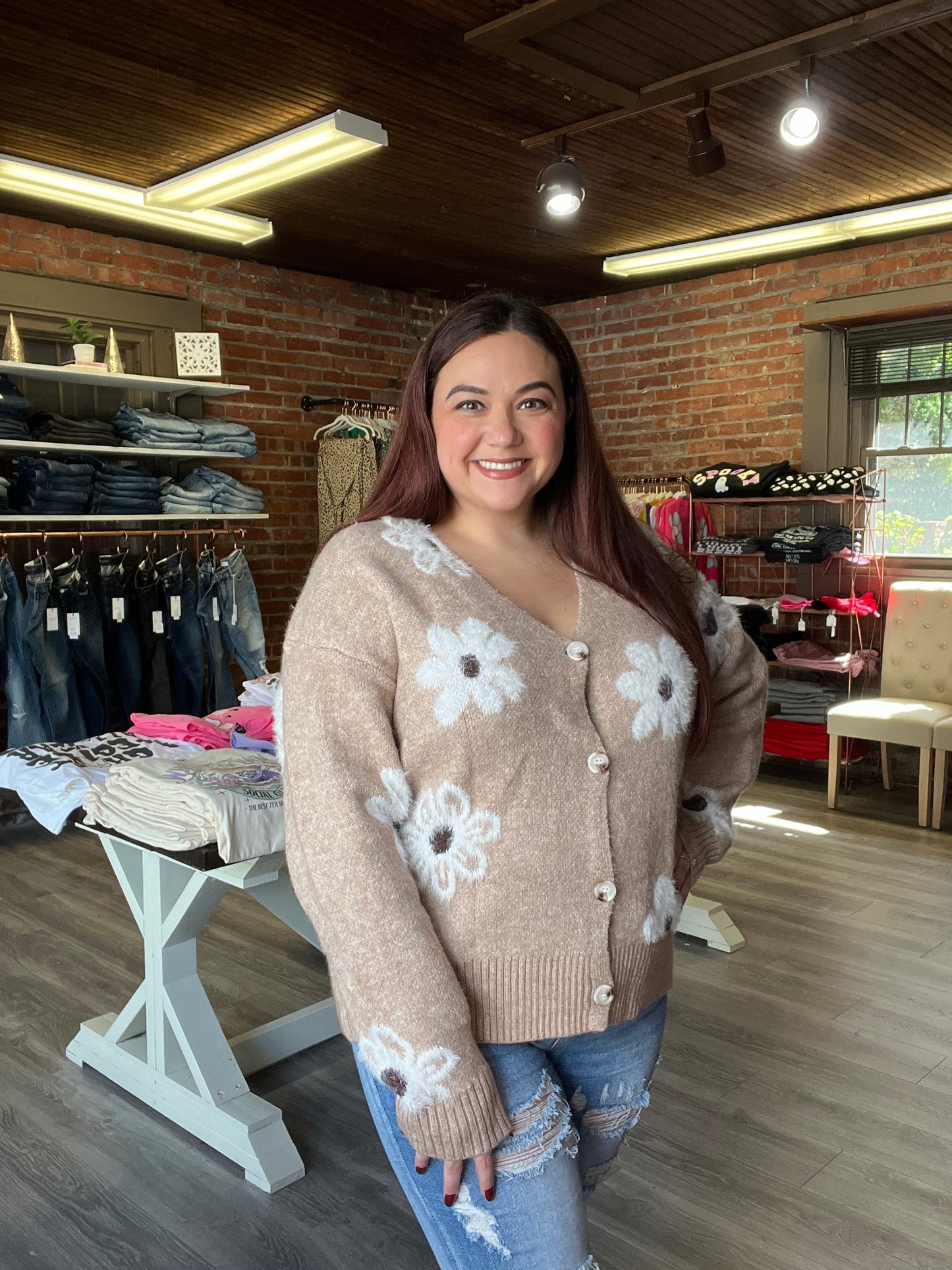 “Neutral & Girly” V-neck Cardigan