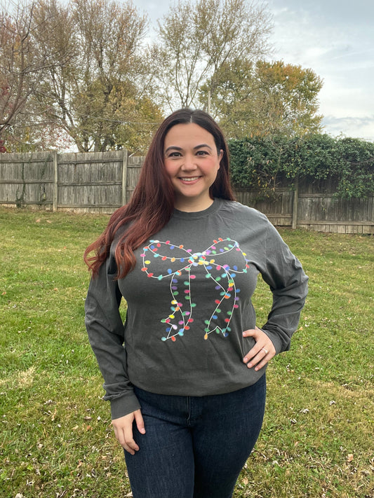 Christmas Light Bow Graphic Tee