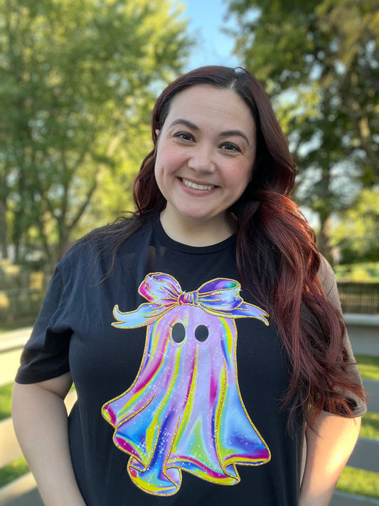 Colorful Ghost Girly Tee