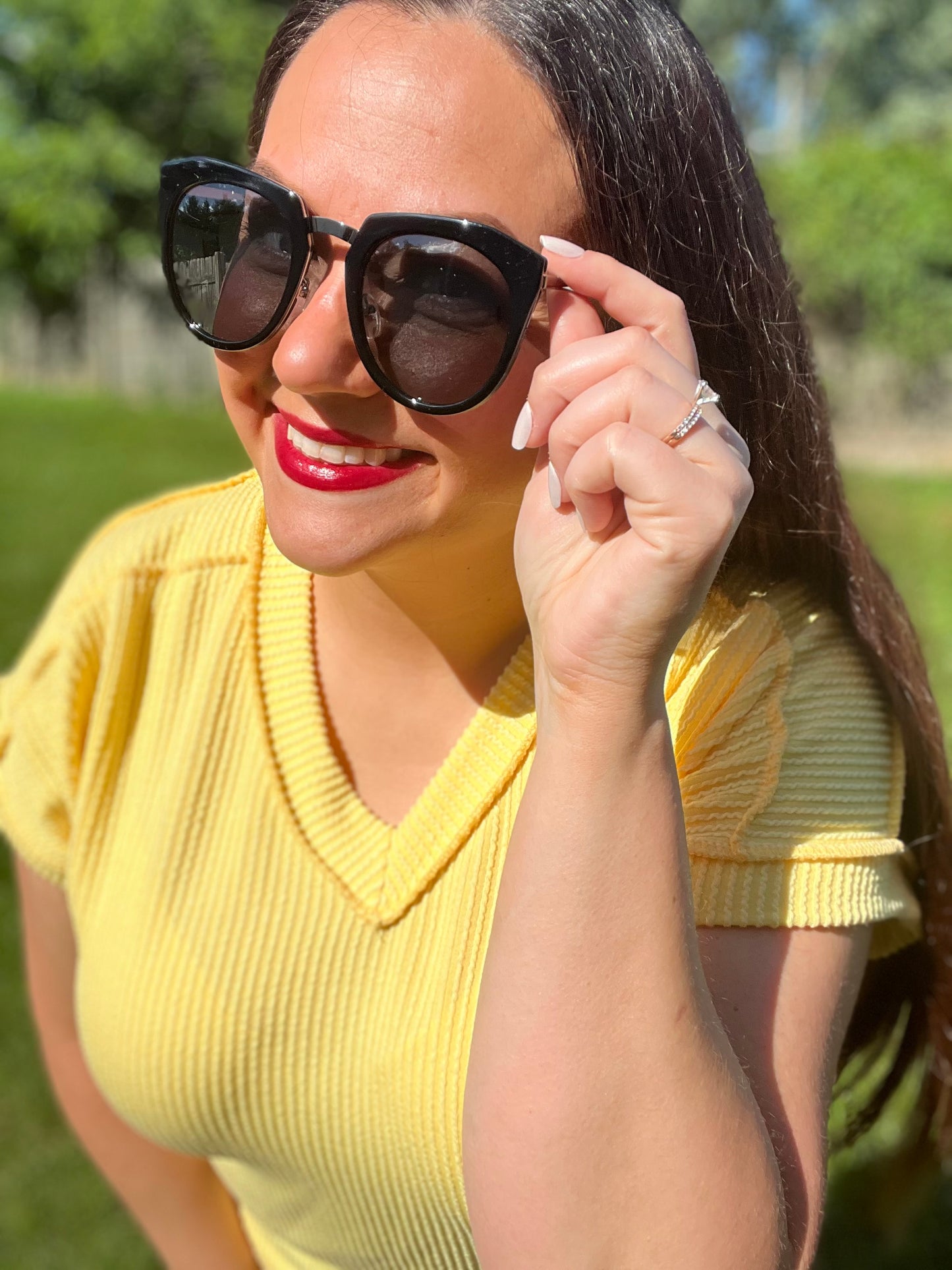 Retro Round Oversized Cat Eye Polarized Sunglasses