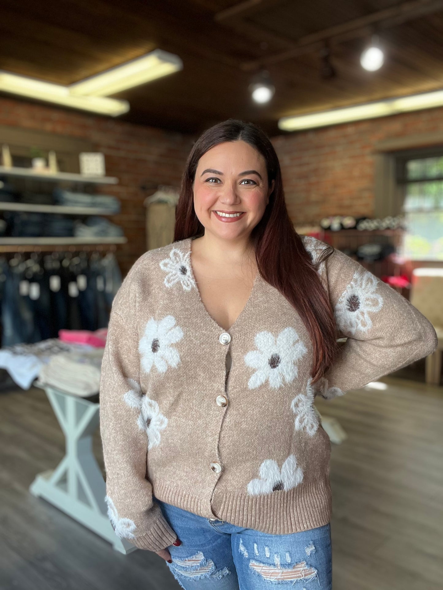 “Neutral & Girly” V-neck Cardigan