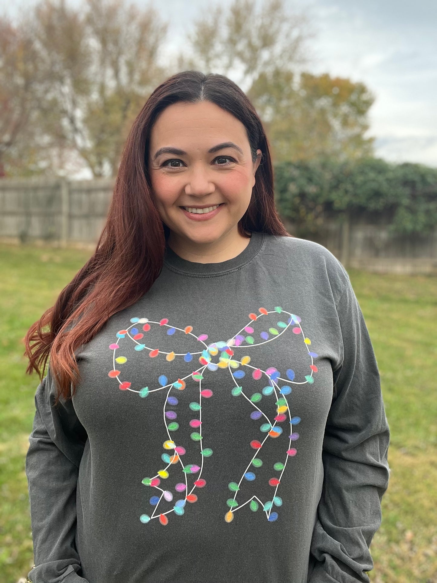 Christmas Light Bow Graphic Tee