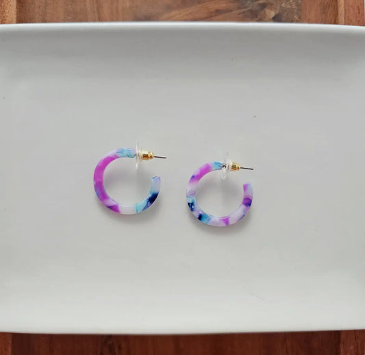 Cam Mini Hoops-Purple Party