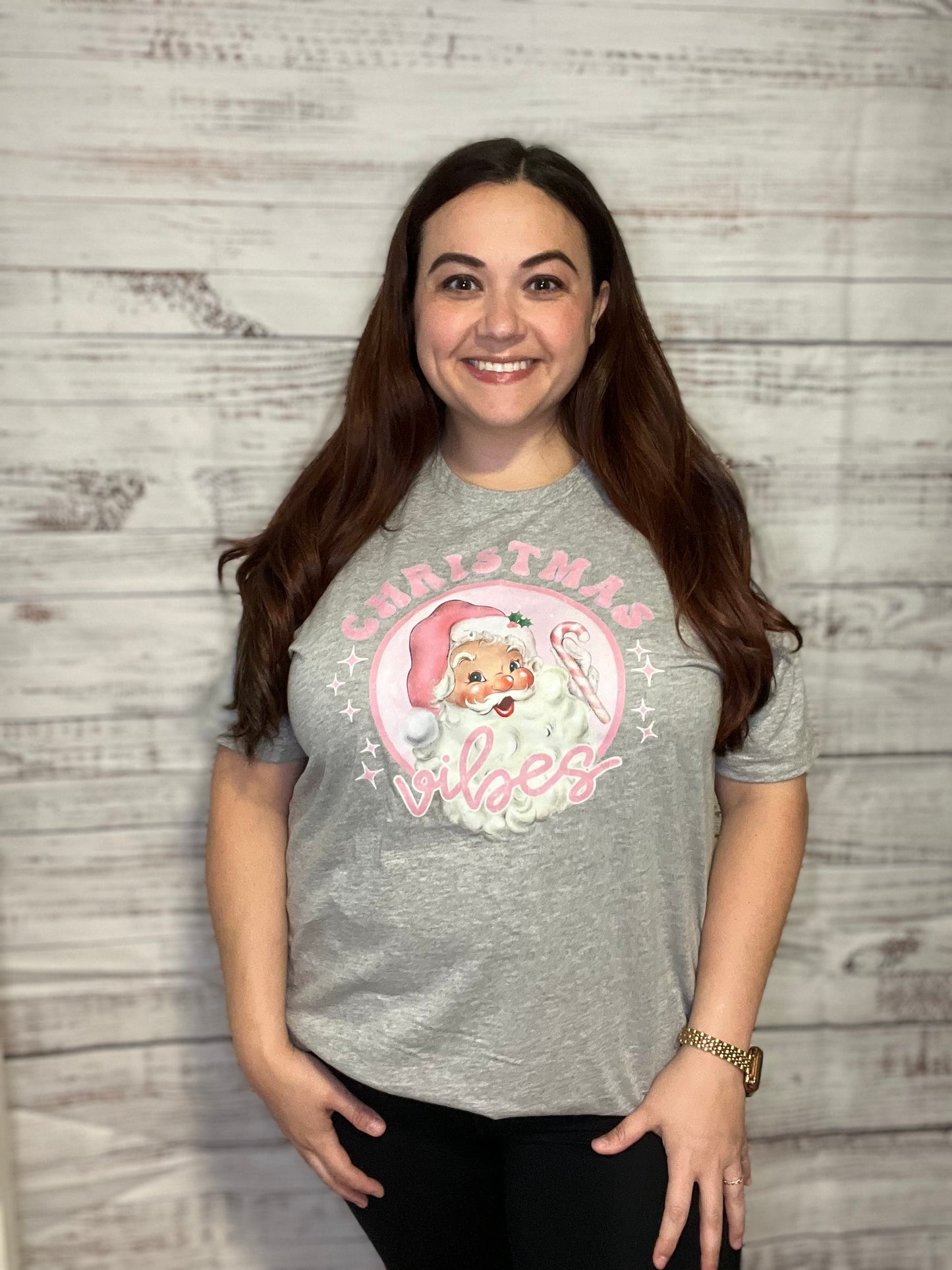 “Christmas Vibes” Vintage Santa Graphic Tee