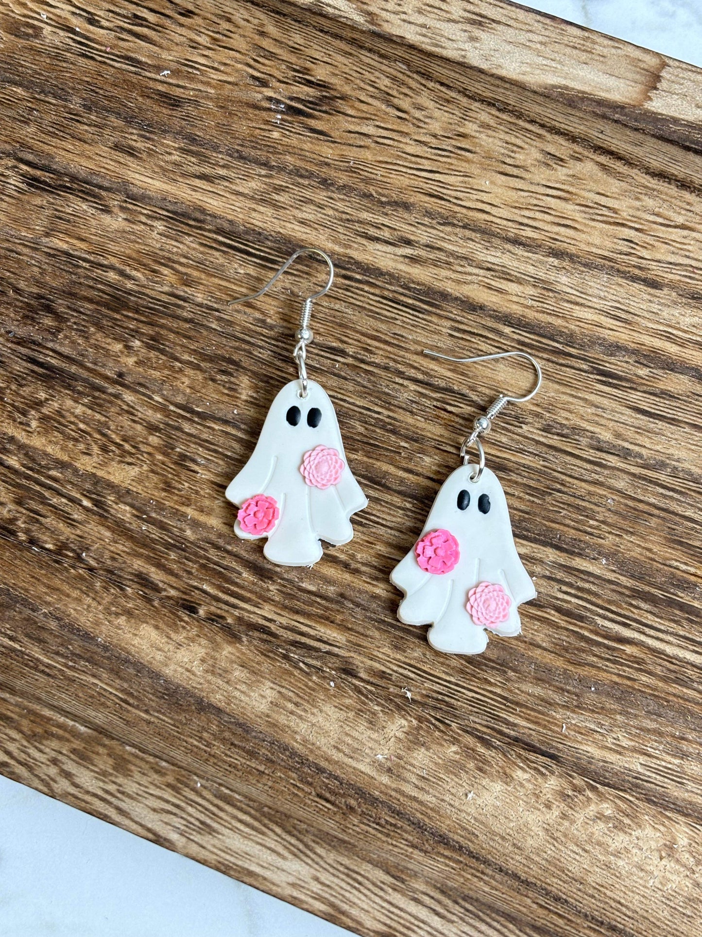 Floral Ghost Dangle Earrings