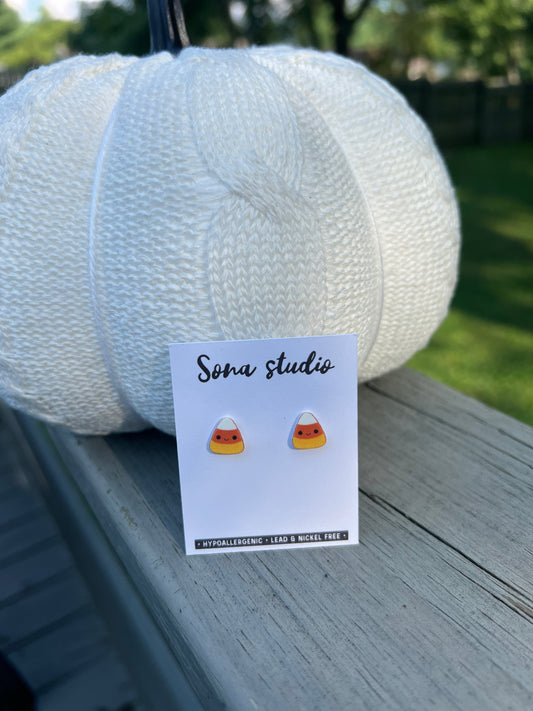 Candy Corn Fall Stud Earrings
