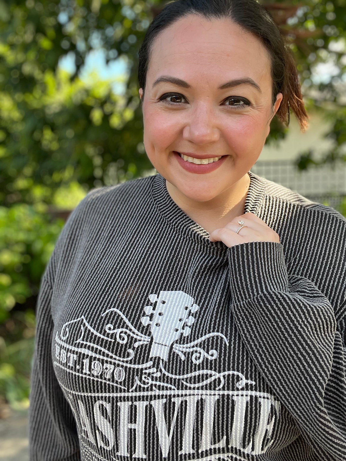 Black Nashville Corded Sweatshirt