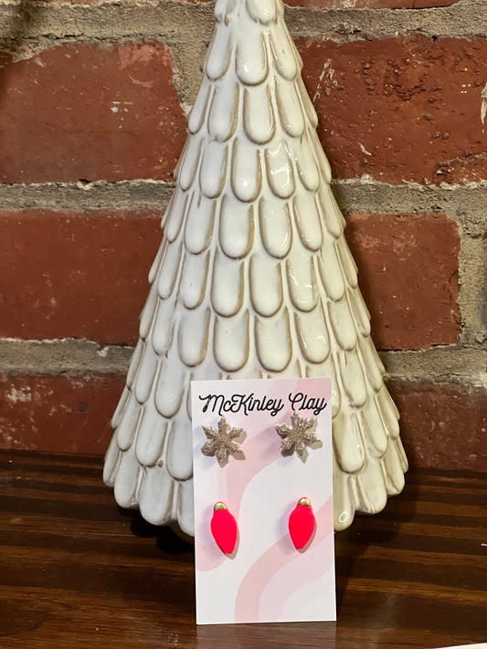 Hot Pink Bulb and Snowflake Set