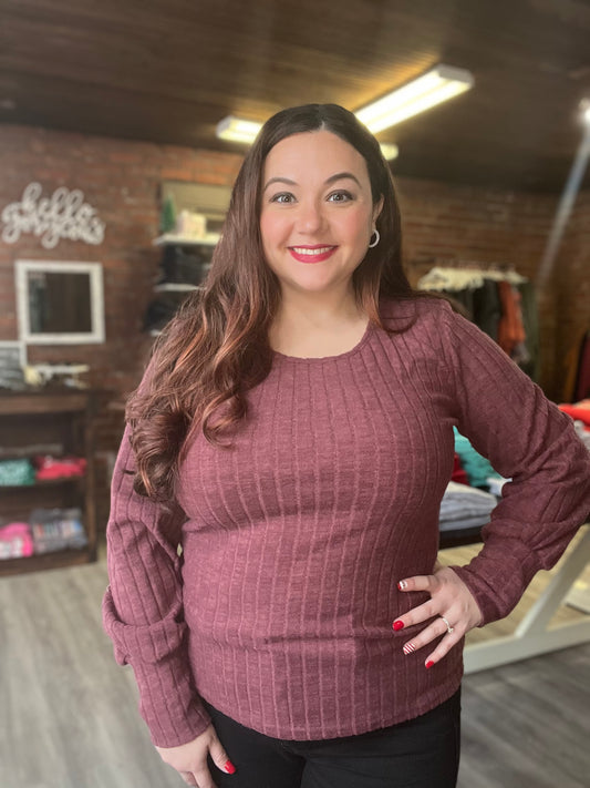 âCrushed Berriesâ Ribbed Blouse