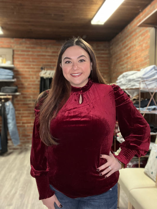 “Anastasia” Velvet Blouse