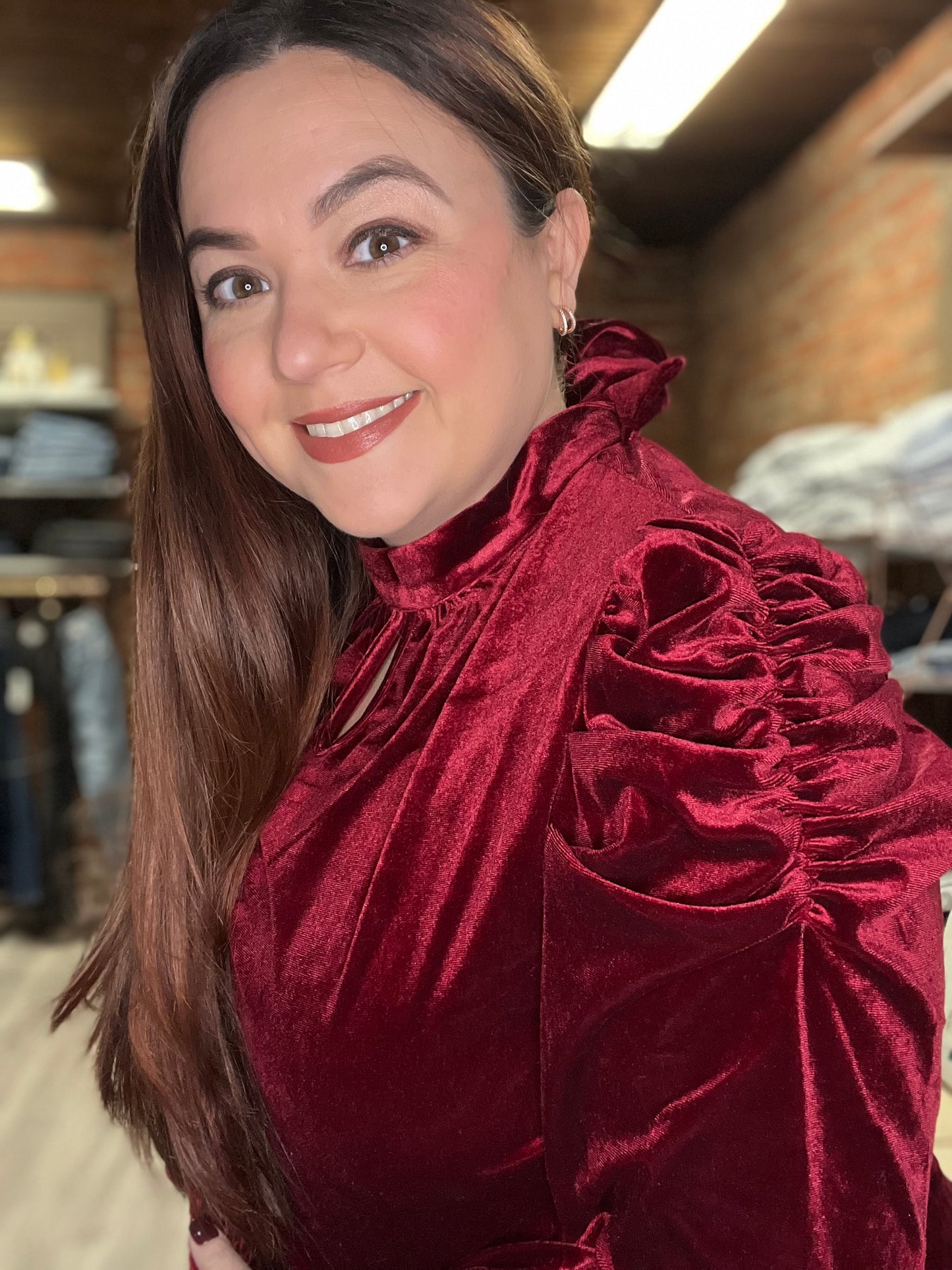 “Anastasia” Velvet Blouse