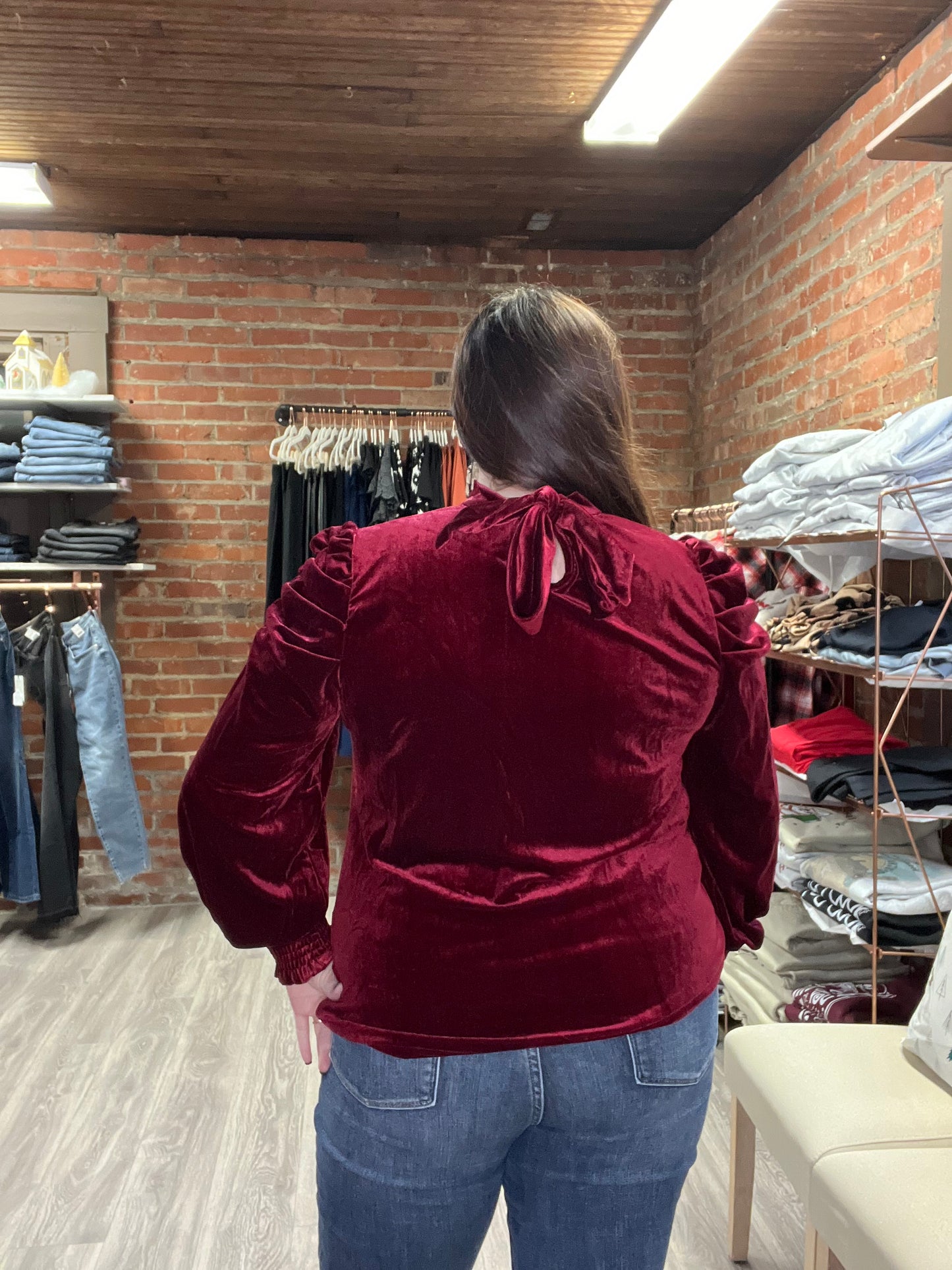 “Anastasia” Velvet Blouse