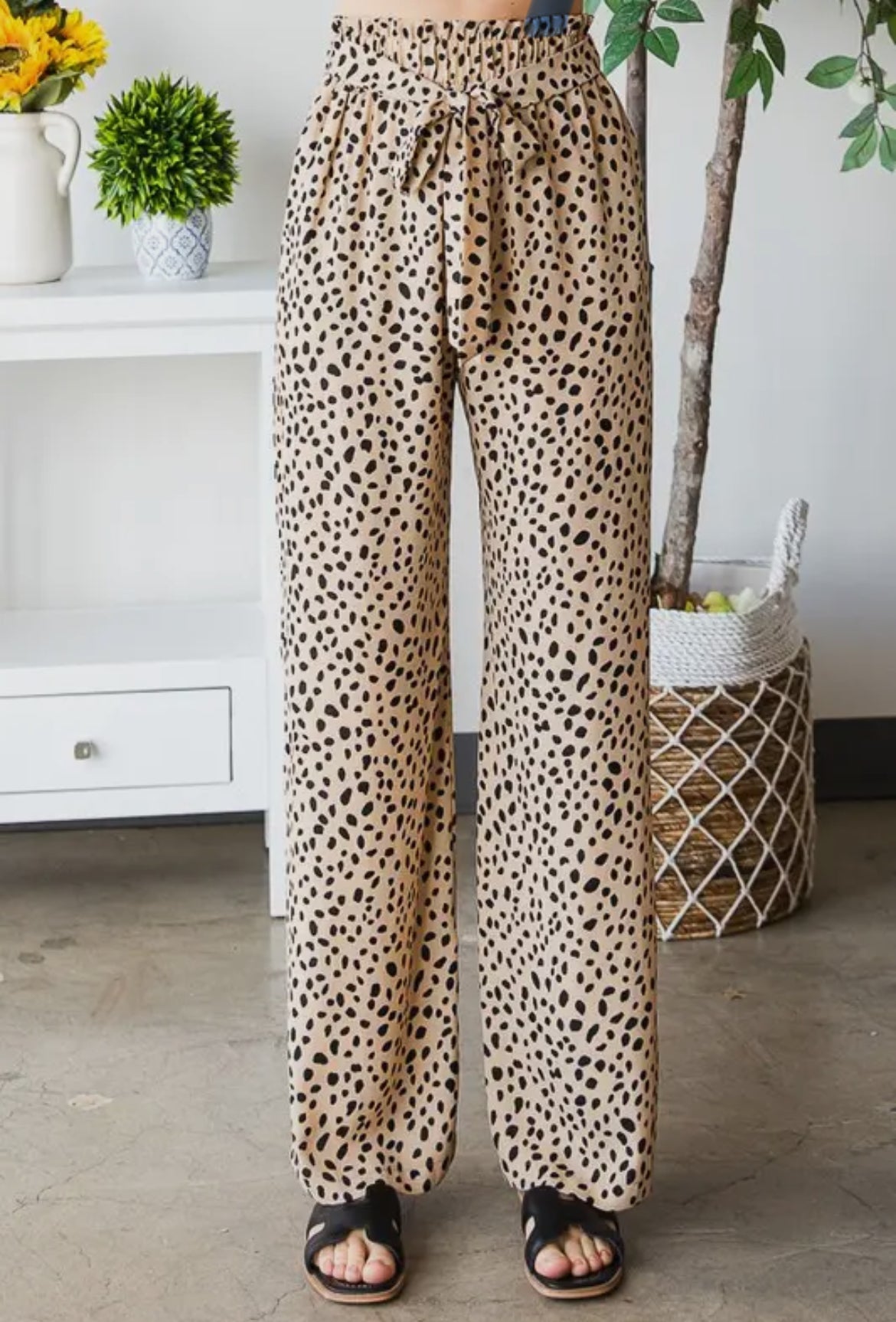 Animal Print Casual Pants