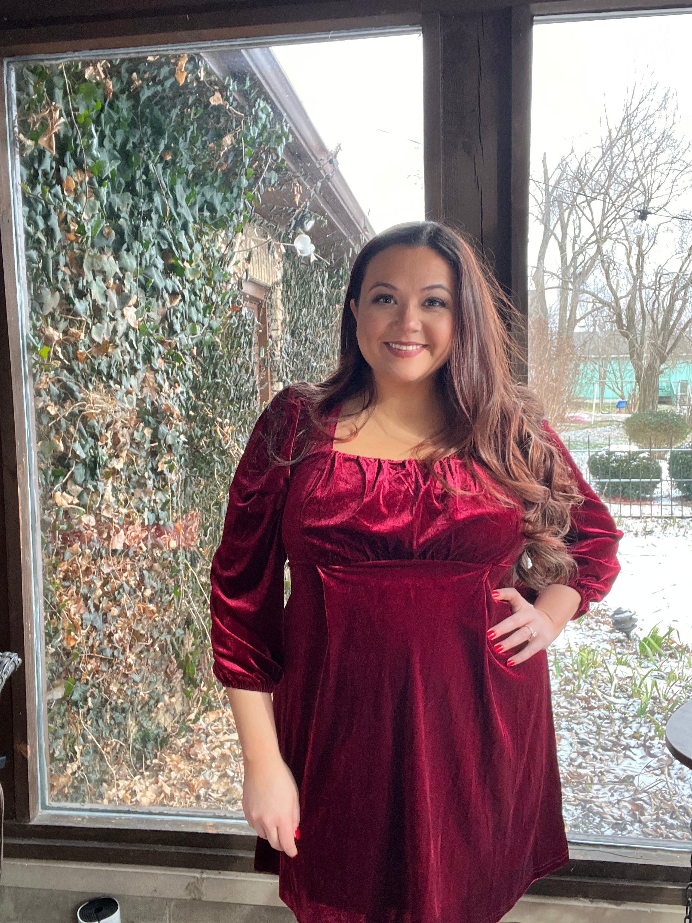 plus red velvet dress Yours Women's Plus Size Burgundy Red Velvet Bow Strap Mini Dress Size 22-24