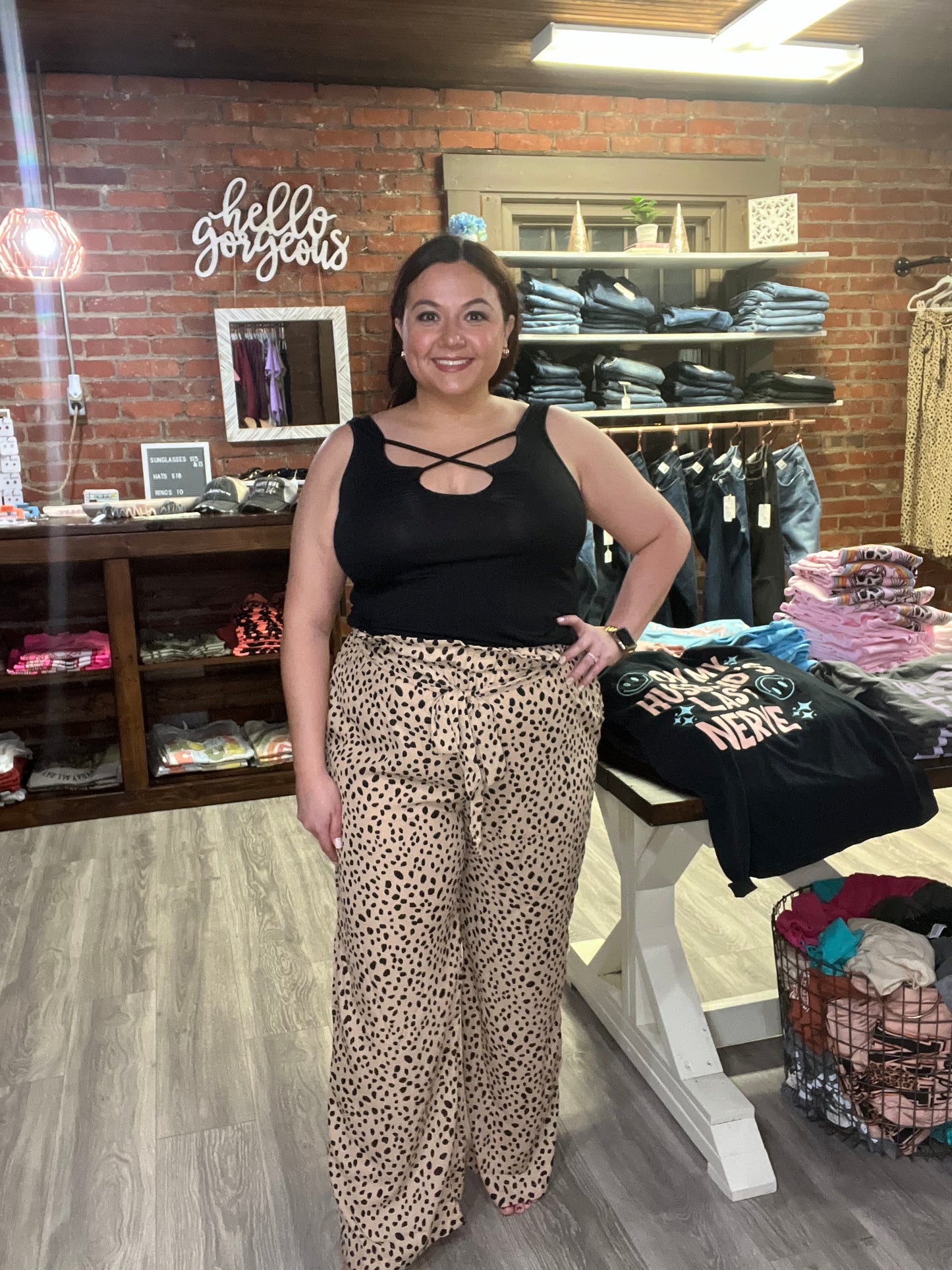 Animal Print Casual Pants