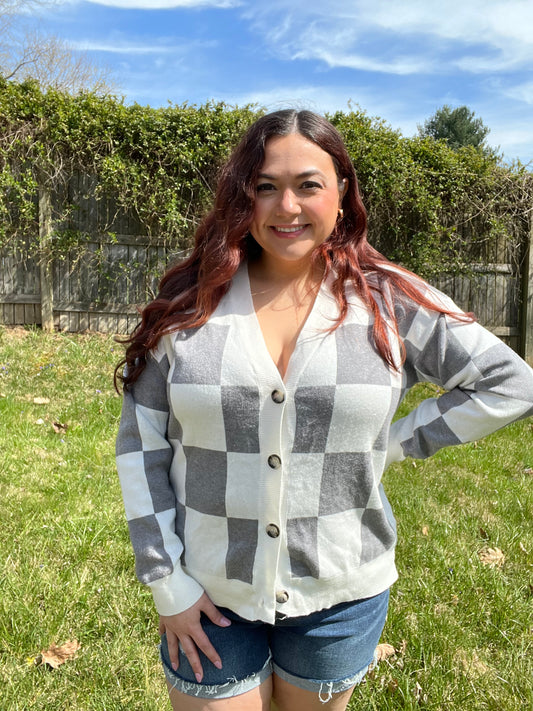 Checkered Cardigan