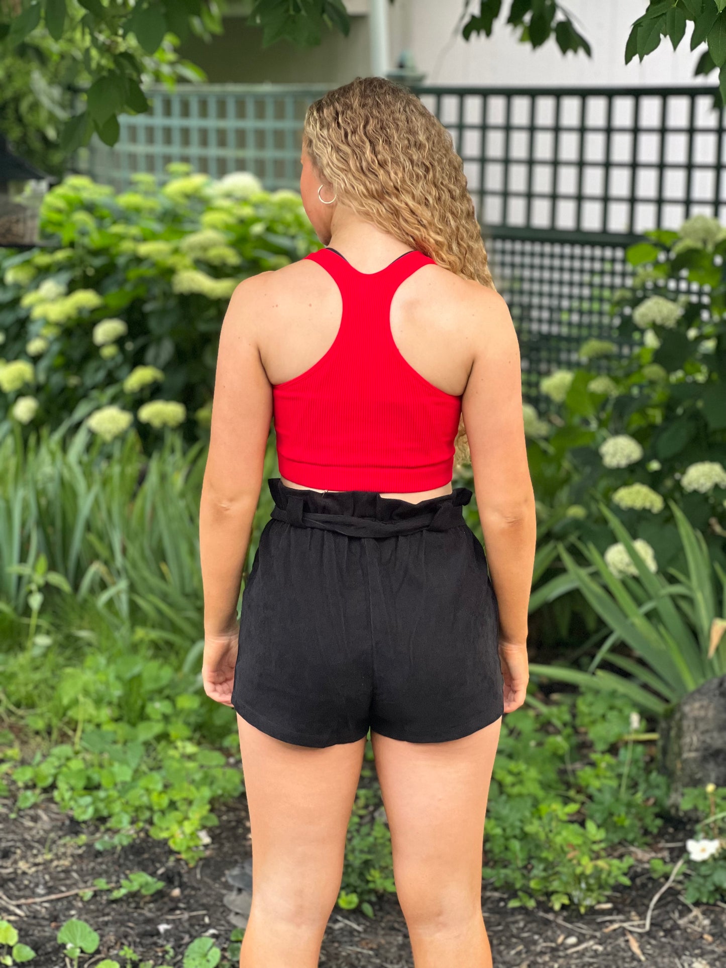 Black Pocketed Knit Shorts