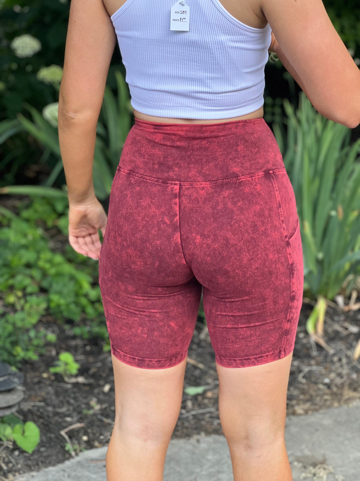 Mineral Washed Wide Waistband Shorts