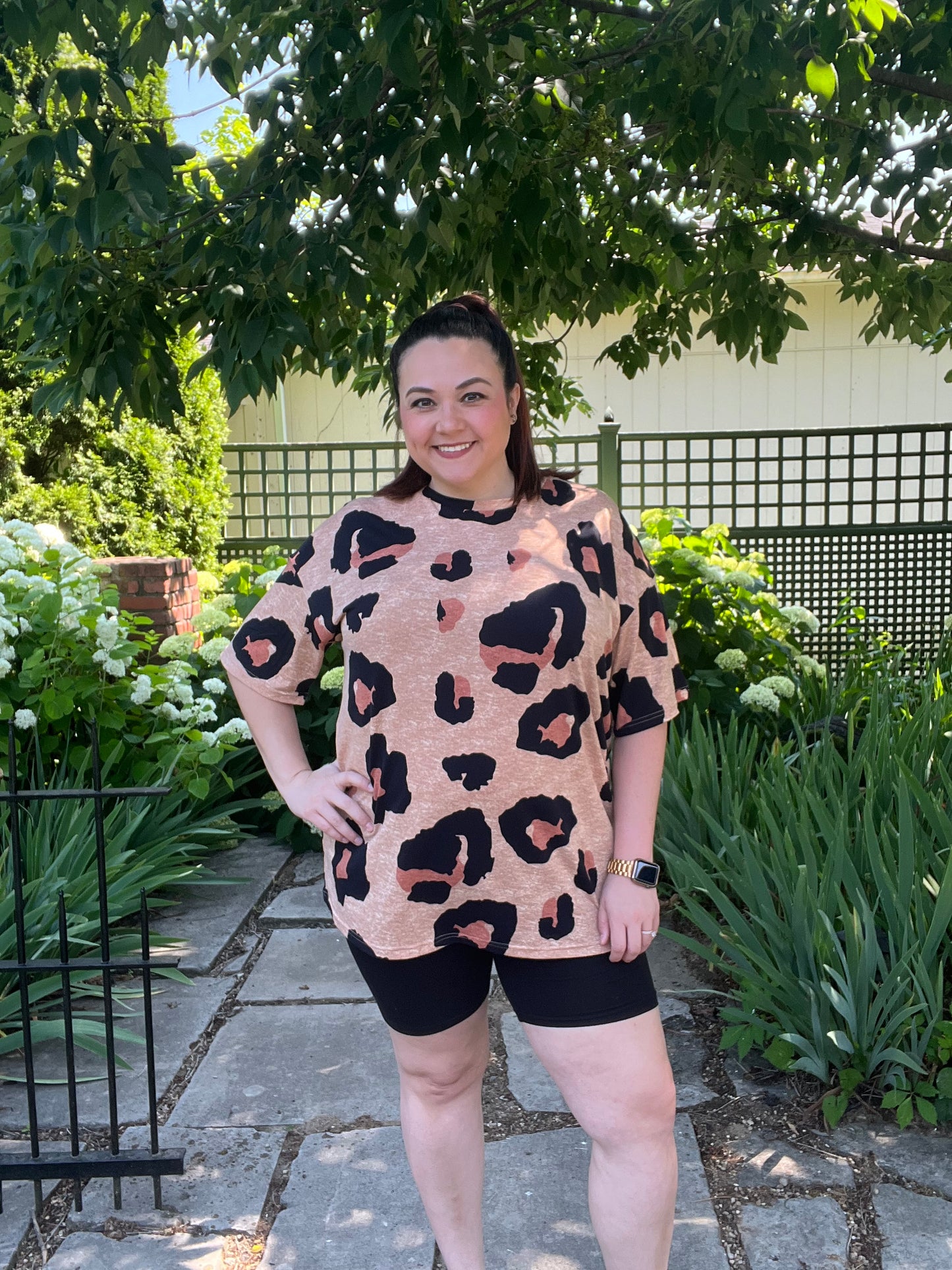 Black Cotton Biker Shorts