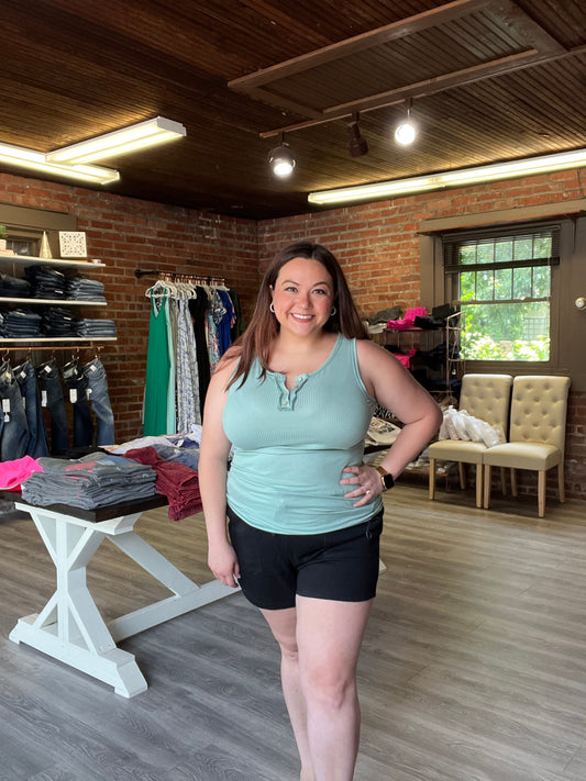 Cotton Drawstring Shorts in Black