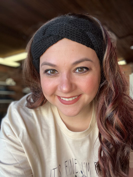 Black Braided Crochet Headband