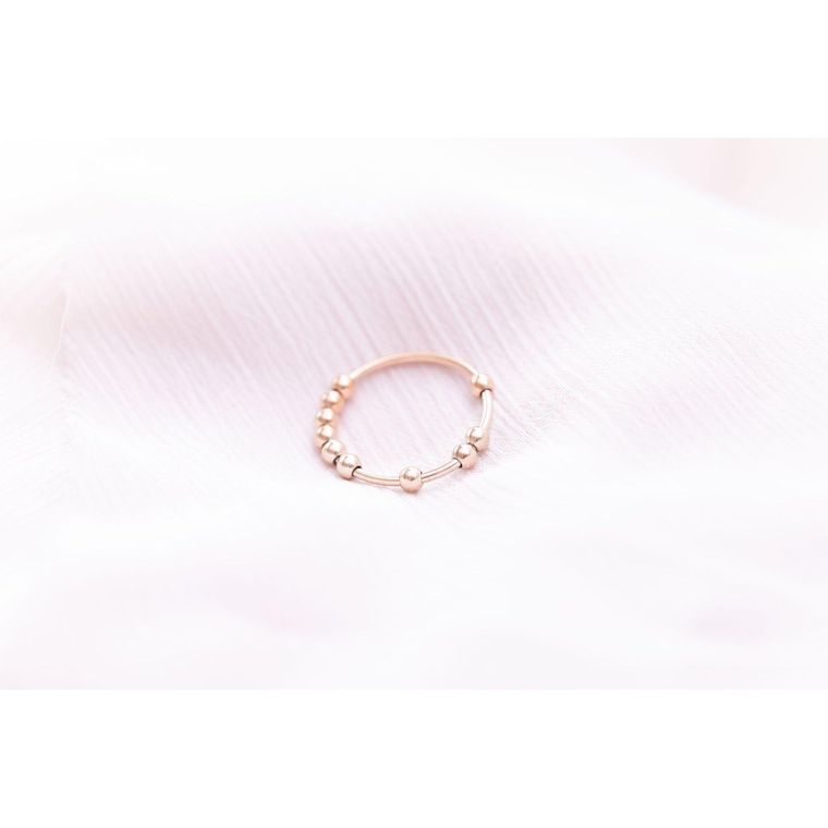 Stainless Steel Beaded Anxiety Ring