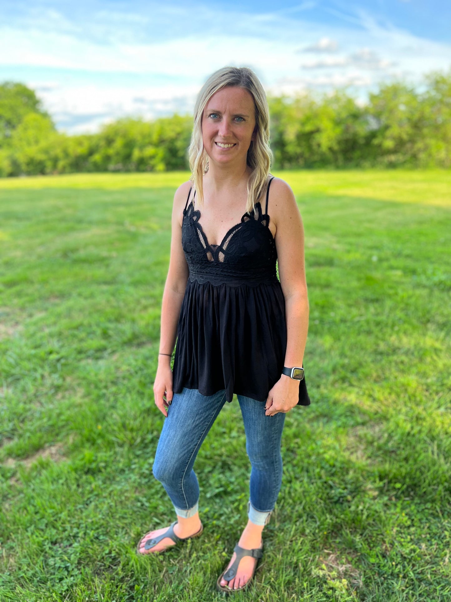Black Crochet Lace Cami