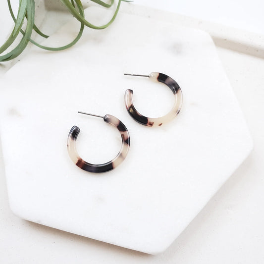 Cam Mini Hoops in Blonde Tortoise