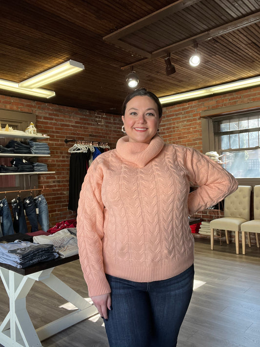 "Peachy, Keen" Turtleneck Sweater