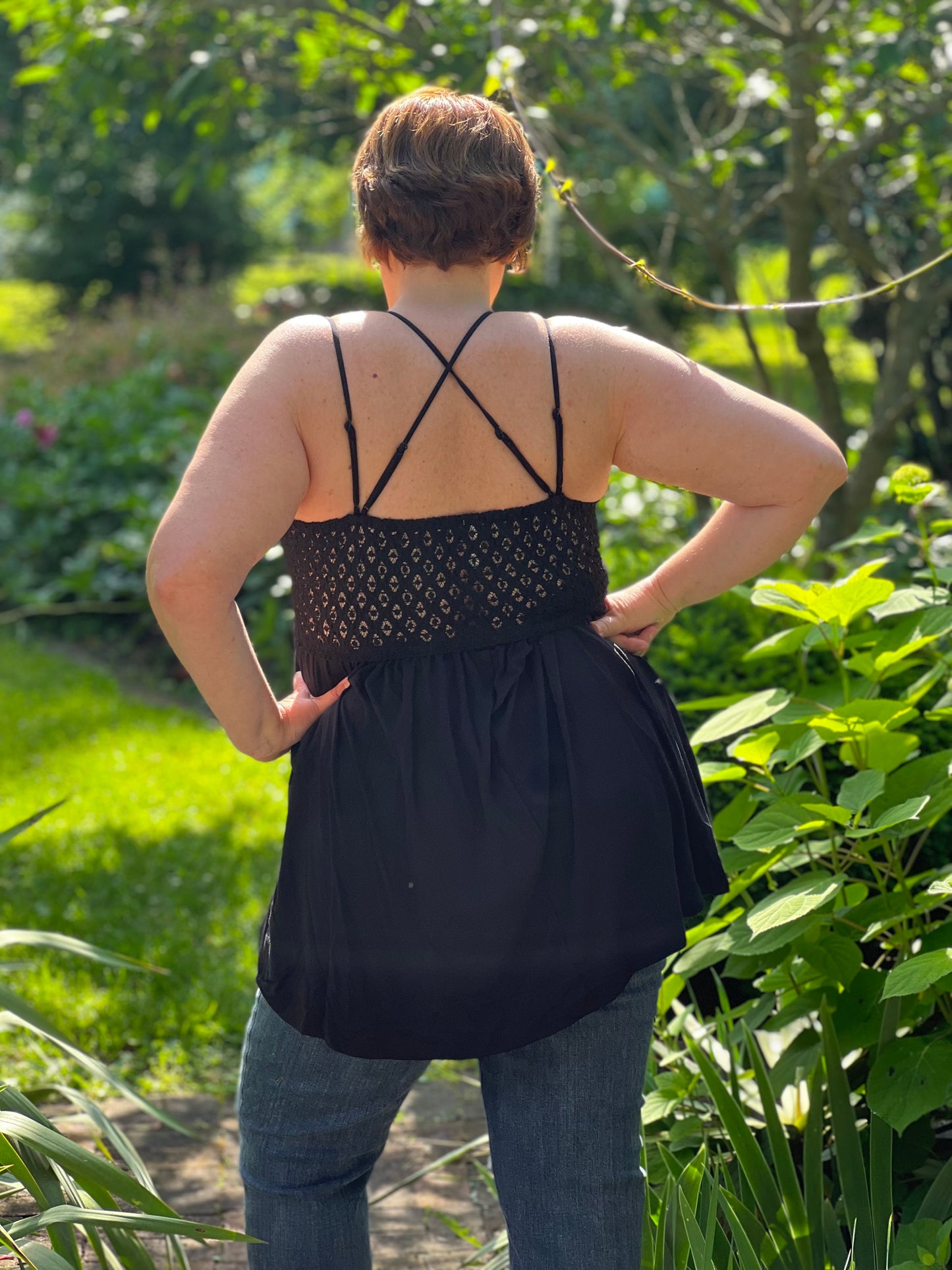 Black Crochet Lace Cami