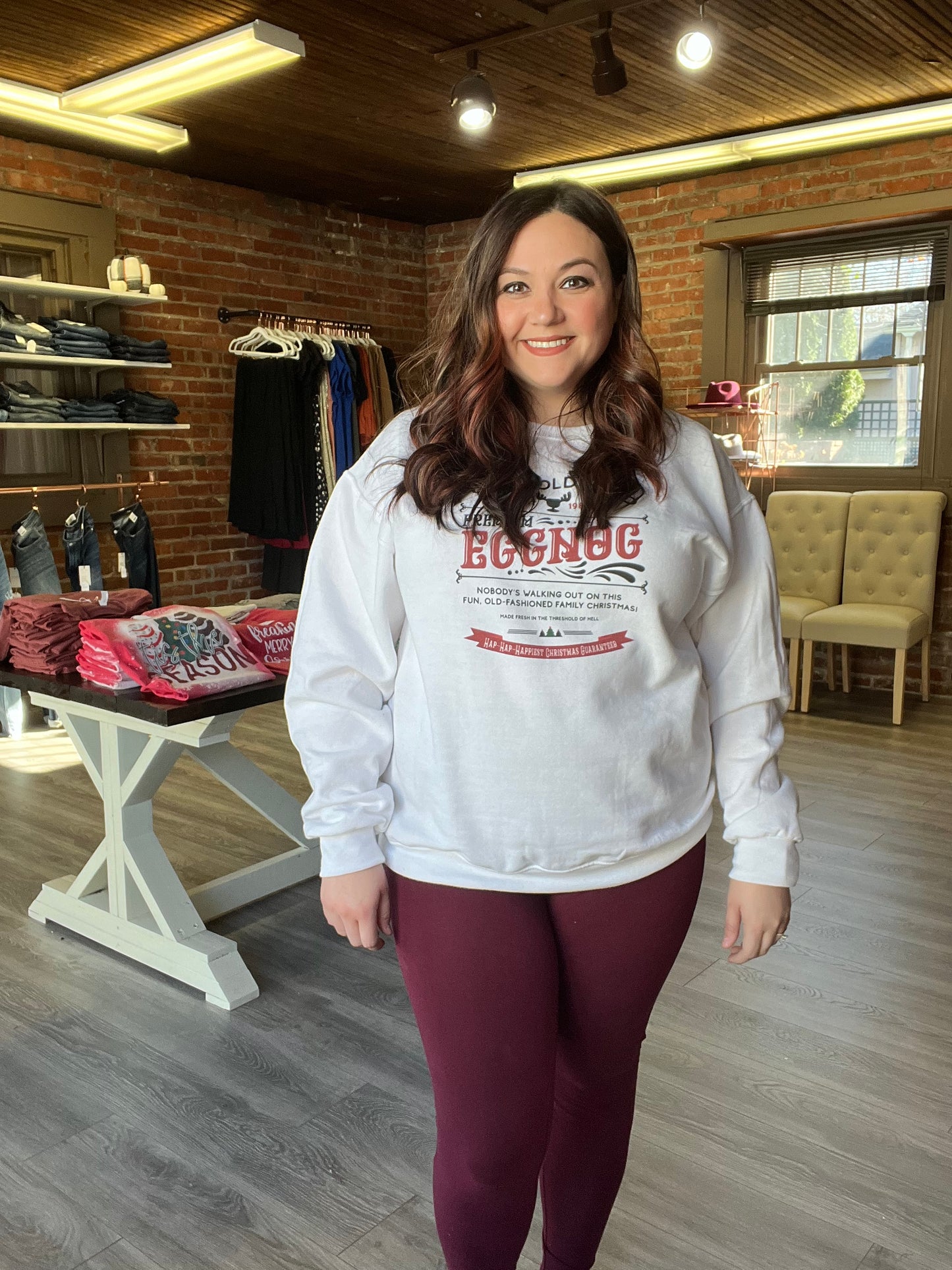 Tummy Control Shaping Leggings in Burgundy