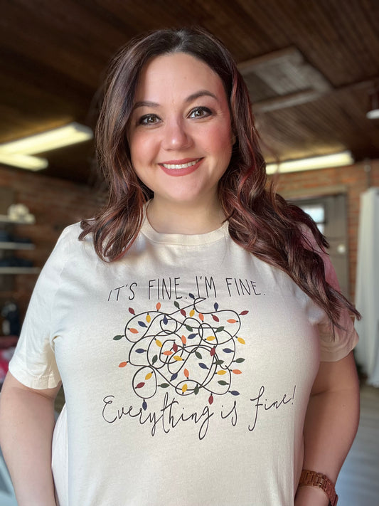 "I'm Fine" Christmas Light Tee